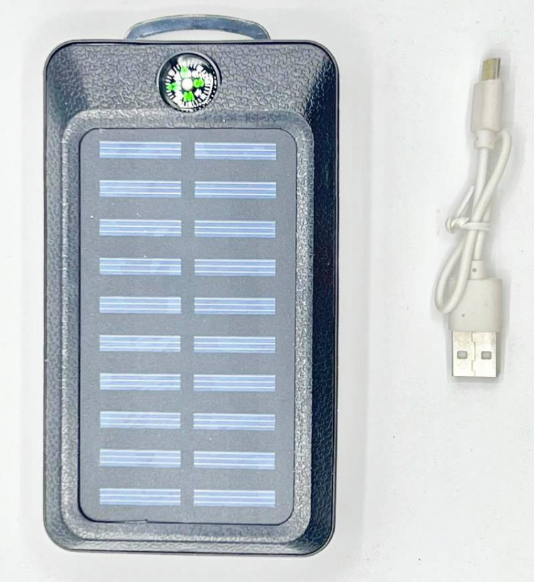Мощный Power Bank с солнечной батареей 18000 мАч! Противоударный Поверь банк + Фонарь+Компас